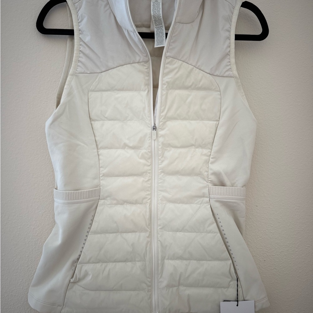 Lululemon White Puffer Vest with High Collar